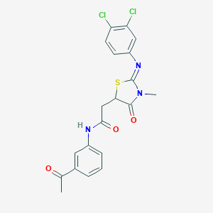 N-(3-acetylphenyl)-2-{2-[(3,4-dichlorophenyl)imino]-3-methyl-4-oxo-1,3-thiazolidin-5-yl}acetamide