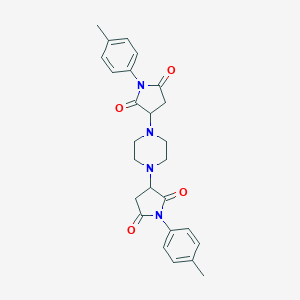 molecular formula C26H28N4O4 B398165 1-(4-Methylphenyl)-3-[4-[1-(4-methylphenyl)-2,5-dioxopyrrolidin-3-yl]piperazin-1-yl]pyrrolidine-2,5-dione 