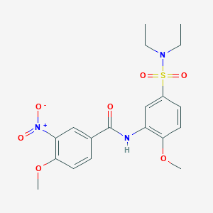molecular formula C19H23N3O7S B3981902 N-{5-[(diethylamino)sulfonyl]-2-methoxyphenyl}-4-methoxy-3-nitrobenzamide 