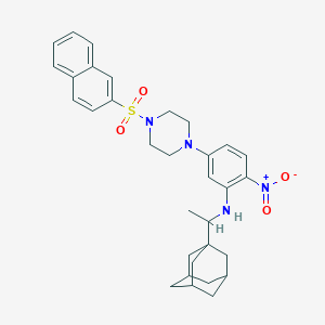 molecular formula C32H38N4O4S B398201 1-{3-{[1-(1-Adamantyl)ethyl]amino}-4-nitrophenyl}-4-(2-naphthylsulfonyl)piperazine 
