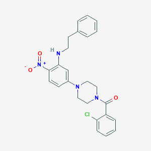 molecular formula C25H25ClN4O3 B398203 1-(2-Chlorobenzoyl)-4-{4-nitro-3-[(2-phenylethyl)amino]phenyl}piperazine 