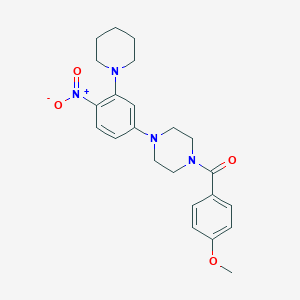 molecular formula C23H28N4O4 B398204 1-(4-Methoxybenzoyl)-4-(4-nitro-3-piperidin-1-ylphenyl)piperazine 