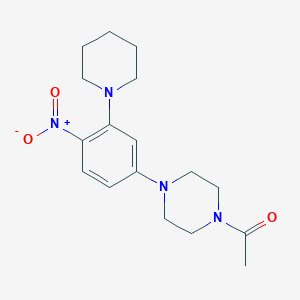 molecular formula C17H24N4O3 B398209 1-{4-[4-Nitro-3-(piperidin-1-yl)phenyl]piperazin-1-yl}ethanone 