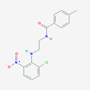 molecular formula C16H16ClN3O3 B398210 N-{2-[(2-chloro-6-nitrophenyl)amino]ethyl}-4-methylbenzamide 
