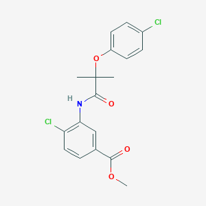 molecular formula C18H17Cl2NO4 B398215 Methyl 4-chloro-3-[[2-(4-chlorophenoxy)-2-methylpropanoyl]amino]benzoate 