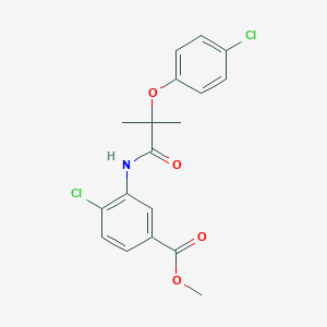 molecular formula C18H17Cl2NO4 B398215 Methyl 4-chloro-3-{[2-(4-chlorophenoxy)-2-methylpropanoyl]amino}benzoate 