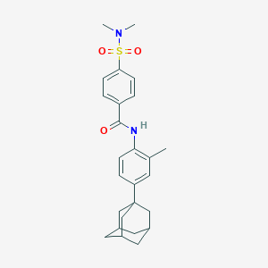 molecular formula C26H32N2O3S B398217 N-[4-(1-adamantyl)-2-methylphenyl]-4-(dimethylsulfamoyl)benzamide CAS No. 438484-07-2