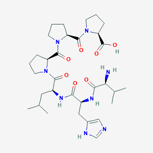 L-Proline, 1-(1-(1-(N-(N-L-valyl-L-histidyl)-L-leucyl)-L-prolyl)-L-prolyl)-