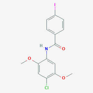 molecular formula C15H13ClINO3 B398261 N-(4-chloro-2,5-dimethoxyphenyl)-4-iodobenzamide 
