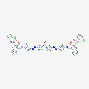molecular formula C61H40Cl2N10O5 B039835 2-Naphthalenecarboxamide, 4,4'-((9-oxo-9H-fluorene-2,7-diyl)bis(azo(2-methyl-4,1-phenylene)azo))bis(N-(2-chlorophenyl)-3-hydroxy- CAS No. 118496-37-0