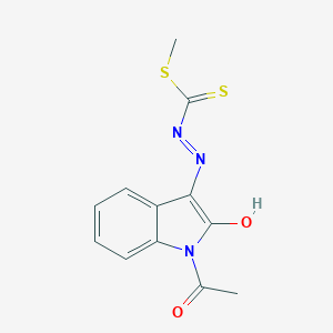 molecular formula C12H11N3O2S2 B398355 methyl 2-(1-acetyl-2-oxo-1,2-dihydro-3H-indol-3-ylidene)hydrazinecarbodithioate 