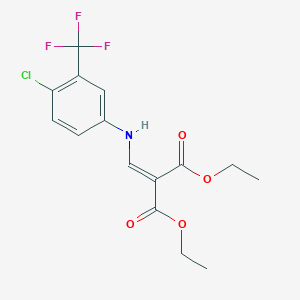 molecular formula C15H15ClF3NO4 B398393 Diethyl 2-{[4-chloro-3-(trifluoromethyl)anilino]methylene}malonate 