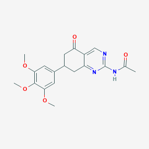 molecular formula C19H21N3O5 B3984426 N-[5-oxo-7-(3,4,5-trimethoxyphenyl)-5,6,7,8-tetrahydroquinazolin-2-yl]acetamide 