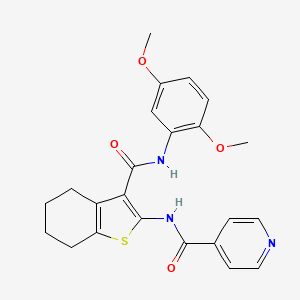 molecular formula C23H23N3O4S B3984457 N-[3-[(2,5-dimethoxyphenyl)carbamoyl]-4,5,6,7-tetrahydro-1-benzothiophen-2-yl]pyridine-4-carboxamide 