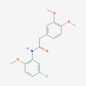molecular formula C17H18ClNO4 B398468 N-(5-chloro-2-methoxyphenyl)-2-(3,4-dimethoxyphenyl)acetamide CAS No. 349407-97-2