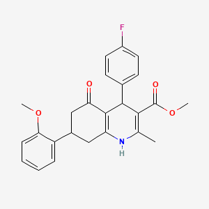 molecular formula C25H24FNO4 B3984720 Methyl 4-(4-fluorophenyl)-7-(2-methoxyphenyl)-2-methyl-5-oxo-1,4,5,6,7,8-hexahydroquinoline-3-carboxylate 