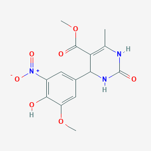 molecular formula C14H15N3O7 B3984793 Methyl 4-(4-hydroxy-3-methoxy-5-nitrophenyl)-6-methyl-2-oxo-1,2,3,4-tetrahydropyrimidine-5-carboxylate 
