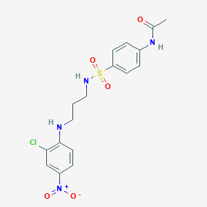 molecular formula C17H19ClN4O5S B3984860 N-[4-({3-[(2-chloro-4-nitrophenyl)amino]propyl}sulfamoyl)phenyl]acetamide 