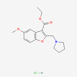 molecular formula C17H22ClNO4 B3984910 Ethyl 5-methoxy-2-(pyrrolidin-1-ylmethyl)-1-benzofuran-3-carboxylate;hydrochloride 