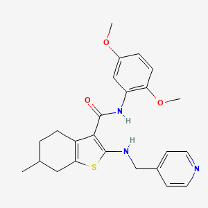 molecular formula C24H27N3O3S B3984942 N-(2,5-dimethoxyphenyl)-6-methyl-2-(pyridin-4-ylmethylamino)-4,5,6,7-tetrahydro-1-benzothiophene-3-carboxamide 
