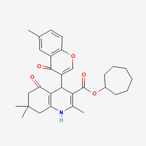 molecular formula C30H35NO5 B3985023 cycloheptyl 2,7,7-trimethyl-4-(6-methyl-4-oxo-4H-chromen-3-yl)-5-oxo-1,4,5,6,7,8-hexahydroquinoline-3-carboxylate 