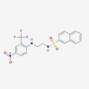molecular formula C19H16F3N3O4S B3985073 N-(2-{[4-nitro-2-(trifluoromethyl)phenyl]amino}ethyl)naphthalene-2-sulfonamide 