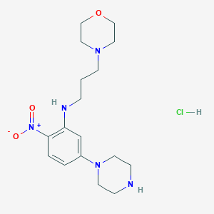 molecular formula C17H28ClN5O3 B3985207 N-(3-morpholin-4-ylpropyl)-2-nitro-5-piperazin-1-ylaniline;hydrochloride 