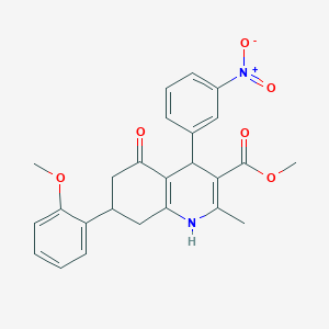 molecular formula C25H24N2O6 B3985236 Methyl 7-(2-methoxyphenyl)-2-methyl-4-(3-nitrophenyl)-5-oxo-1,4,5,6,7,8-hexahydroquinoline-3-carboxylate 