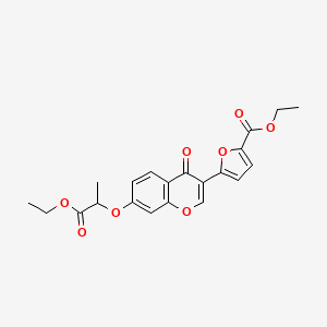 molecular formula C21H20O8 B3985243 ethyl 5-{7-[(1-ethoxy-1-oxopropan-2-yl)oxy]-4-oxo-4H-chromen-3-yl}furan-2-carboxylate 
