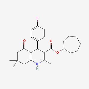 molecular formula C26H32FNO3 B3985251 Cycloheptyl 4-(4-fluorophenyl)-2,7,7-trimethyl-5-oxo-1,4,5,6,7,8-hexahydroquinoline-3-carboxylate 