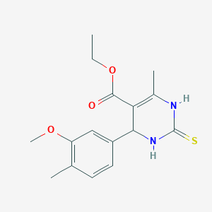 molecular formula C16H20N2O3S B3985430 Ethyl 6-(3-methoxy-4-methylphenyl)-4-methyl-2-sulfanyl-1,6-dihydropyrimidine-5-carboxylate 