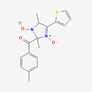 molecular formula C17H18N2O3S B3985544 1-hydroxy-2,5-dimethyl-2-(4-methylbenzoyl)-4-(thiophen-2-yl)-2,5-dihydro-1H-imidazol-3-ium-3-olate 