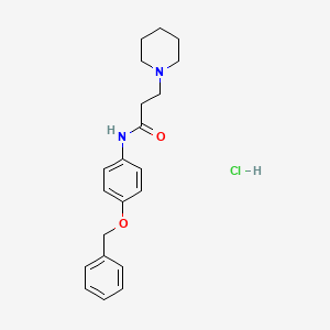 molecular formula C21H27ClN2O2 B3985602 N-(4-phenylmethoxyphenyl)-3-piperidin-1-ylpropanamide;hydrochloride 