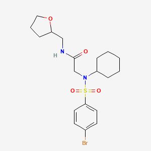molecular formula C19H27BrN2O4S B3985627 N~2~-[(4-bromophenyl)sulfonyl]-N~2~-cyclohexyl-N-(tetrahydrofuran-2-ylmethyl)glycinamide 