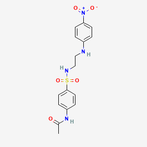molecular formula C16H18N4O5S B3985668 N-[4-({2-[(4-nitrophenyl)amino]ethyl}sulfamoyl)phenyl]acetamide 