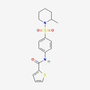 molecular formula C17H20N2O3S2 B3985771 N-{4-[(2-methylpiperidin-1-yl)sulfonyl]phenyl}thiophene-2-carboxamide 