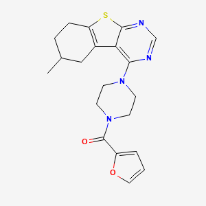 molecular formula C20H22N4O2S B3985787 furan-2-yl-[4-(6-methyl-5,6,7,8-tetrahydro-[1]benzothiolo[2,3-d]pyrimidin-4-yl)piperazin-1-yl]methanone 