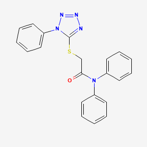 molecular formula C21H17N5OS B3985818 N~1~,N~1~-DIPHENYL-2-[(1-PHENYL-1H-1,2,3,4-TETRAAZOL-5-YL)SULFANYL]ACETAMIDE 