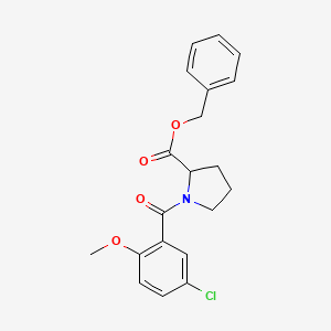 molecular formula C20H20ClNO4 B3985877 Benzyl 1-(5-chloro-2-methoxybenzoyl)pyrrolidine-2-carboxylate 