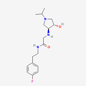 molecular formula C17H26FN3O2 B3986065 N-[2-(4-fluorophenyl)ethyl]-2-[[(3S,4S)-4-hydroxy-1-propan-2-ylpyrrolidin-3-yl]amino]acetamide 