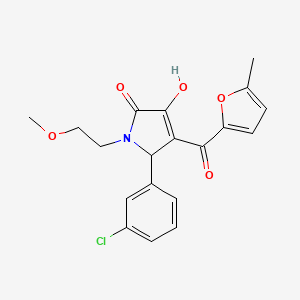 molecular formula C19H18ClNO5 B3986145 (4E)-5-(3-chlorophenyl)-4-[hydroxy(5-methylfuran-2-yl)methylidene]-1-(2-methoxyethyl)pyrrolidine-2,3-dione 