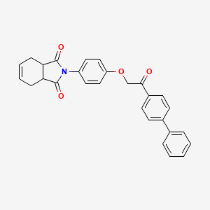 molecular formula C28H23NO4 B3986189 2-{4-[2-(biphenyl-4-yl)-2-oxoethoxy]phenyl}-3a,4,7,7a-tetrahydro-1H-isoindole-1,3(2H)-dione 