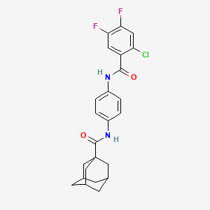 molecular formula C24H23ClF2N2O2 B3986219 N-[4-(2-CHLORO-4,5-DIFLUOROBENZAMIDO)PHENYL]ADAMANTANE-1-CARBOXAMIDE 