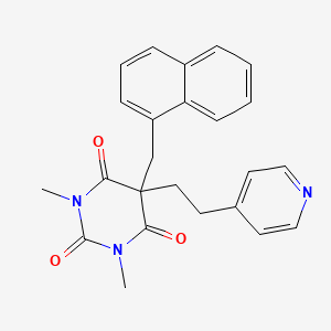 molecular formula C24H23N3O3 B3986329 1,3-DIMETHYL-5-[(NAPHTHALEN-1-YL)METHYL]-5-[2-(PYRIDIN-4-YL)ETHYL]-1,3-DIAZINANE-2,4,6-TRIONE 