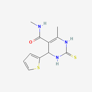 molecular formula C11H13N3OS2 B3986336 N,6-dimethyl-4-(thiophen-2-yl)-2-thioxo-1,2,3,4-tetrahydropyrimidine-5-carboxamide 
