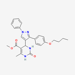 molecular formula C26H28N4O4 B3986425 methyl 4-[3-(4-butoxyphenyl)-1-phenyl-1H-pyrazol-4-yl]-6-methyl-2-oxo-1,2,3,4-tetrahydropyrimidine-5-carboxylate 