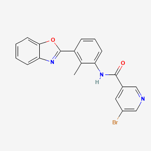 molecular formula C20H14BrN3O2 B3986549 N-[3-(1,3-benzoxazol-2-yl)-2-methylphenyl]-5-bromopyridine-3-carboxamide 