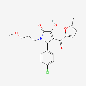 molecular formula C20H20ClNO5 B3986554 (4E)-5-(4-chlorophenyl)-4-[hydroxy(5-methylfuran-2-yl)methylidene]-1-(3-methoxypropyl)pyrrolidine-2,3-dione 