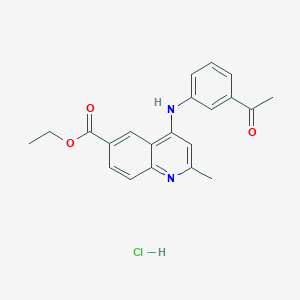 molecular formula C21H21ClN2O3 B3986681 Ethyl 4-(3-acetylanilino)-2-methylquinoline-6-carboxylate;hydrochloride 