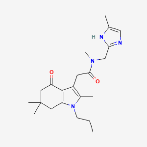 molecular formula C22H32N4O2 B3986854 N-methyl-N-[(5-methyl-1H-imidazol-2-yl)methyl]-2-(2,6,6-trimethyl-4-oxo-1-propyl-5,7-dihydroindol-3-yl)acetamide 